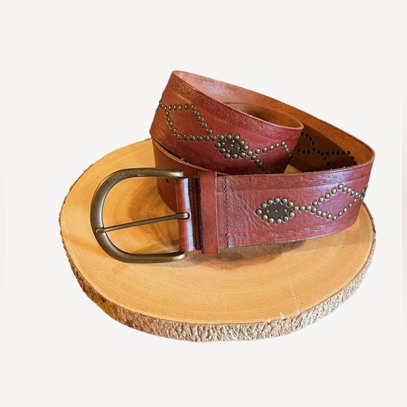 Fossil Accessories - Vintage Fossil Studded Leather Wide Belt